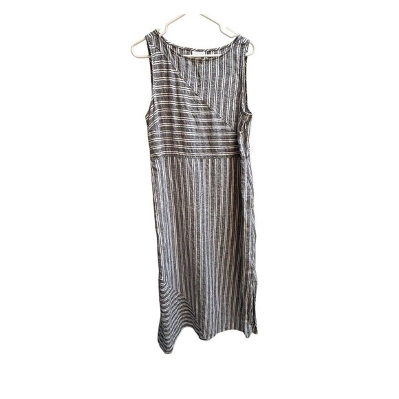 J. Jill Love Linen Striped Maxi Dress 100% Linen Stripped Dress Women’s L - Picture 2 of 5